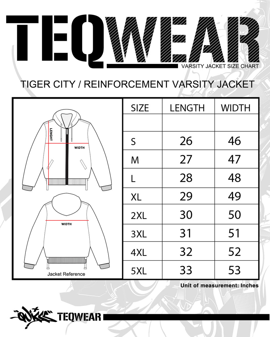 “TIGER CITY / REINFOCEMENTS” TEQ63 Varsity Jacket